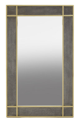Orsina Deskey Wall Mirror, Grey, Gold, Wood, Glass, Textile - image 1
