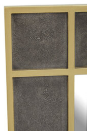 Orsina Deskey Wall Mirror, Grey, Gold, Wood, Glass, Textile - thumbnail 4