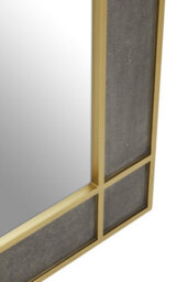 Orsina Deskey Wall Mirror, Grey, Gold, Wood, Glass, Textile - thumbnail 5