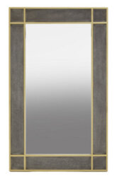 Orsina Deskey Wall Mirror, Grey, Gold, Wood, Glass, Textile