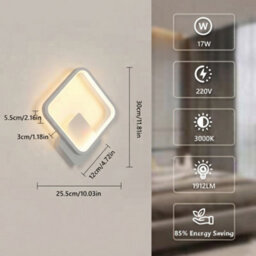 Led Wall Light 3000K Warm White Modern Square Sconce Lamp - thumbnail 2