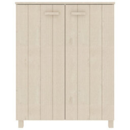 Berkfield Shoe Cabinet Honey Brown 85X40X108 Cm Solid Wood Pine - thumbnail 3