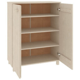 Berkfield Shoe Cabinet Honey Brown 85X40X108 Cm Solid Wood Pine - thumbnail 5