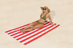 Gc Gaveno Cavailia 1Pk Beach Towel Cabana Stripe Sand Free 100X200 Red - thumbnail 3