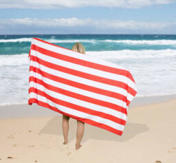 Gc Gaveno Cavailia 1Pk Beach Towel Cabana Stripe Sand Free 100X200 Red - thumbnail 2