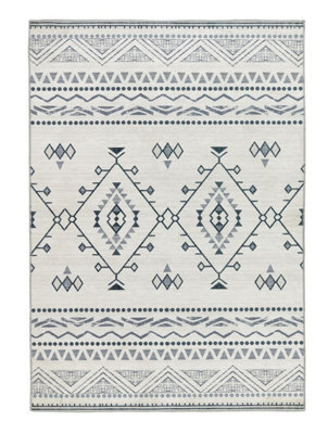 Washable Rug, Anti-Shed Geometric Rug, Traditional Moroccan Rug For Bedroom, Living Room, & Dining Room-67 X 200Cm (Runner) - image 1