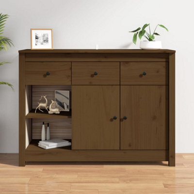 Berkfield Sideboard Honey Brown 100X35X74 Cm Solid Wood Pine - image 1