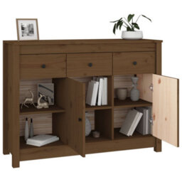 Berkfield Sideboard Honey Brown 100X35X74 Cm Solid Wood Pine - thumbnail 5