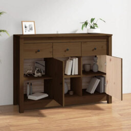 Berkfield Sideboard Honey Brown 100X35X74 Cm Solid Wood Pine - thumbnail 3