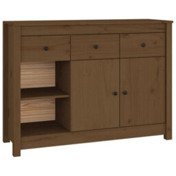Berkfield Sideboard Honey Brown 100X35X74 Cm Solid Wood Pine - thumbnail 2