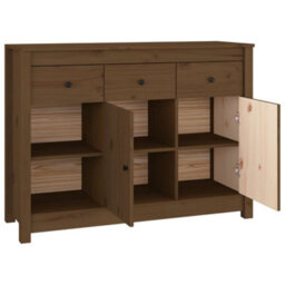 Berkfield Sideboard Honey Brown 100X35X74 Cm Solid Wood Pine - thumbnail 7