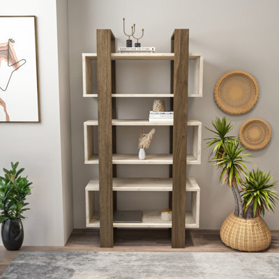 Decorotika Reina 150 Cm Bookcase Travertine&walnut - image 1