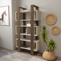 Decorotika Reina 150 Cm Bookcase Travertine&walnut - thumbnail 3