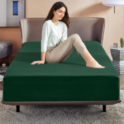 Ameha Super King Plain Dyed Fitted Sheet 40Cm-Extra Deep Pocket Emerald Green Fitted Bed Sheets Microfiber Bedding Sheet 180X200Cm - thumbnail 7