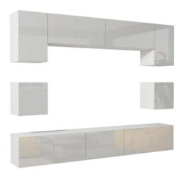 Creative Furniture Panorama Wall Tv Unit - White With Gloss Doors - thumbnail 6