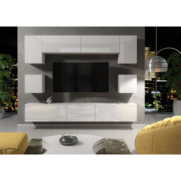 Creative Furniture Panorama Wall Tv Unit - White With Gloss Doors - thumbnail 2