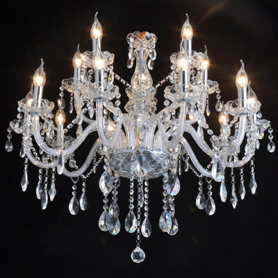 Wdw Genuie K9 Crystal Chandelier, Clear Chrome Finish, Contemporary Ceiling Light, 24 Arms - image 1