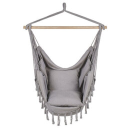 Beliani Hanging Chair Bonea Cotton Light Grey - thumbnail 4