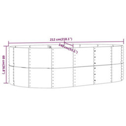 Berkfield Garden Planter Brown 212X140X68 Cm Powder-Coated Steel - thumbnail 6