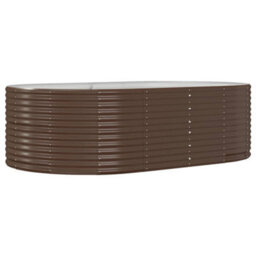 Berkfield Garden Planter Brown 212X140X68 Cm Powder-Coated Steel - thumbnail 2