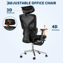 Ergonomic Office Chair With Footrest High Back Reclining Computer Chair For Home - thumbnail 3