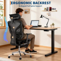 Ergonomic Office Chair With Footrest High Back Reclining Computer Chair For Home - thumbnail 4