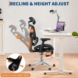 Ergonomic Office Chair With Footrest High Back Reclining Computer Chair For Home - thumbnail 6