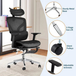 Ergonomic Office Chair With Footrest High Back Reclining Computer Chair For Home - thumbnail 5