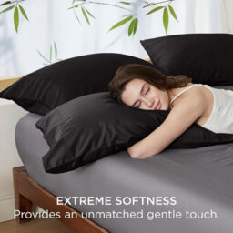 Moonlight Bedding Pillowcase Pack Of 6-Envelope Closure Super Soft Brushed Microfiber House Wife Pillow Cover,(Black, 50X75 Cm) - thumbnail 2