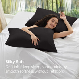 Moonlight Bedding Pillowcase Pack Of 6-Envelope Closure Super Soft Brushed Microfiber House Wife Pillow Cover,(Black, 50X75 Cm) - thumbnail 4
