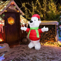 Long Life Lamps Company 4Ft Led Outdoor Inflatable Polar Bear Illuminated Plug In - thumbnail 6
