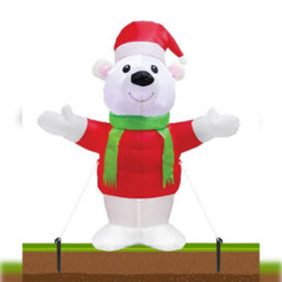 Long Life Lamps Company 4Ft Led Outdoor Inflatable Polar Bear Illuminated Plug In - thumbnail 3