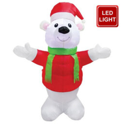 Long Life Lamps Company 4Ft Led Outdoor Inflatable Polar Bear Illuminated Plug In - thumbnail 1