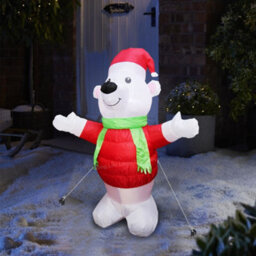 Long Life Lamps Company 4Ft Led Outdoor Inflatable Polar Bear Illuminated Plug In - thumbnail 8