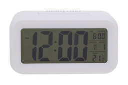 Orsina White Lcd Digital Clock, Compact And Modern Display With Time, Date And Temperature, Battery-Operated With - thumbnail 4