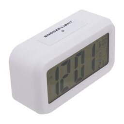 Orsina White Lcd Digital Clock, Compact And Modern Display With Time, Date And Temperature, Battery-Operated With - thumbnail 5