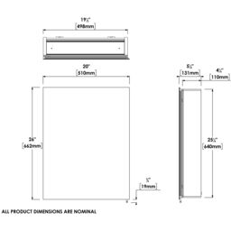 Croydex Hartford Single Bathroom Wall Cabinet With Mirrored Door (H)662mm (W)510mm - thumbnail 6
