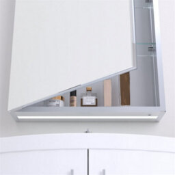 Clifton Bathroom Cabinet Wall Mirror - Rectangular 700 X 500mm - Led Light Wall Mirror Cabinet (Top) - Demister Pad - thumbnail 4
