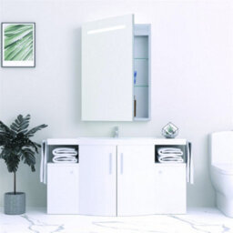 Clifton Bathroom Cabinet Wall Mirror - Rectangular 700 X 500mm - Led Light Wall Mirror Cabinet (Top) - Demister Pad - thumbnail 2