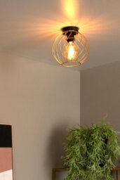Lucide Danza Classic Flush Ceiling Light 25Cm - 1Xe27 - Matt Gold, Brass - thumbnail 4