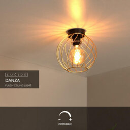 Lucide Danza Classic Flush Ceiling Light 25Cm - 1Xe27 - Matt Gold, Brass - thumbnail 2