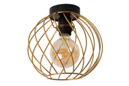 Lucide Danza Classic Flush Ceiling Light 25Cm - 1Xe27 - Matt Gold, Brass - thumbnail 3