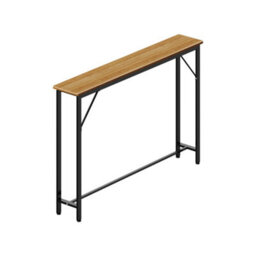 Living And Home Natural Wood Slim Console Table Entryway Table With Adjustable Feet, 120Cm (W) X 20Cm (D) X 75.2Cm (H) - thumbnail 4