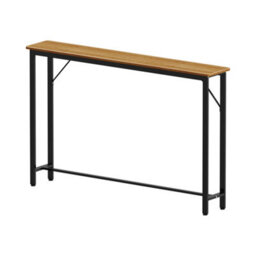 Living And Home Natural Wood Slim Console Table Entryway Table With Adjustable Feet, 120Cm (W) X 20Cm (D) X 75.2Cm (H) - thumbnail 3