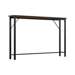 Living And Home Natural Wood Slim Console Table Entryway Table With Adjustable Feet, 120Cm (W) X 20Cm (D) X 75.2Cm (H) - thumbnail 5