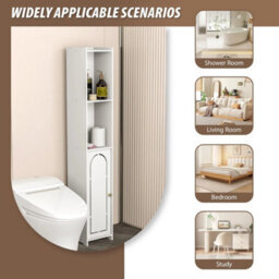 2026 Waterproof Bathroom Storage Cabinet Freestanding Cabinet Organizer Unit Aaa - thumbnail 4
