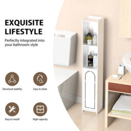 2026 Waterproof Bathroom Storage Cabinet Freestanding Cabinet Organizer Unit Aaa - thumbnail 5