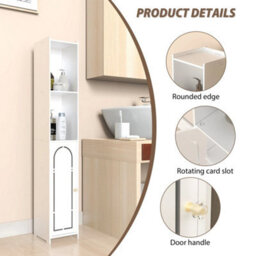 2026 Waterproof Bathroom Storage Cabinet Freestanding Cabinet Organizer Unit Aaa - thumbnail 3