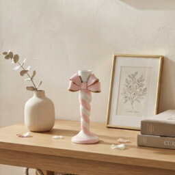 Garden Greatness Resin Candy Cane Bow Candle Holder - thumbnail 2