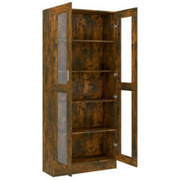 Vidaxl Vitrine Cabinet Smoked Oak 82.5X30.5X185 Cm Engineered Wood - thumbnail 5